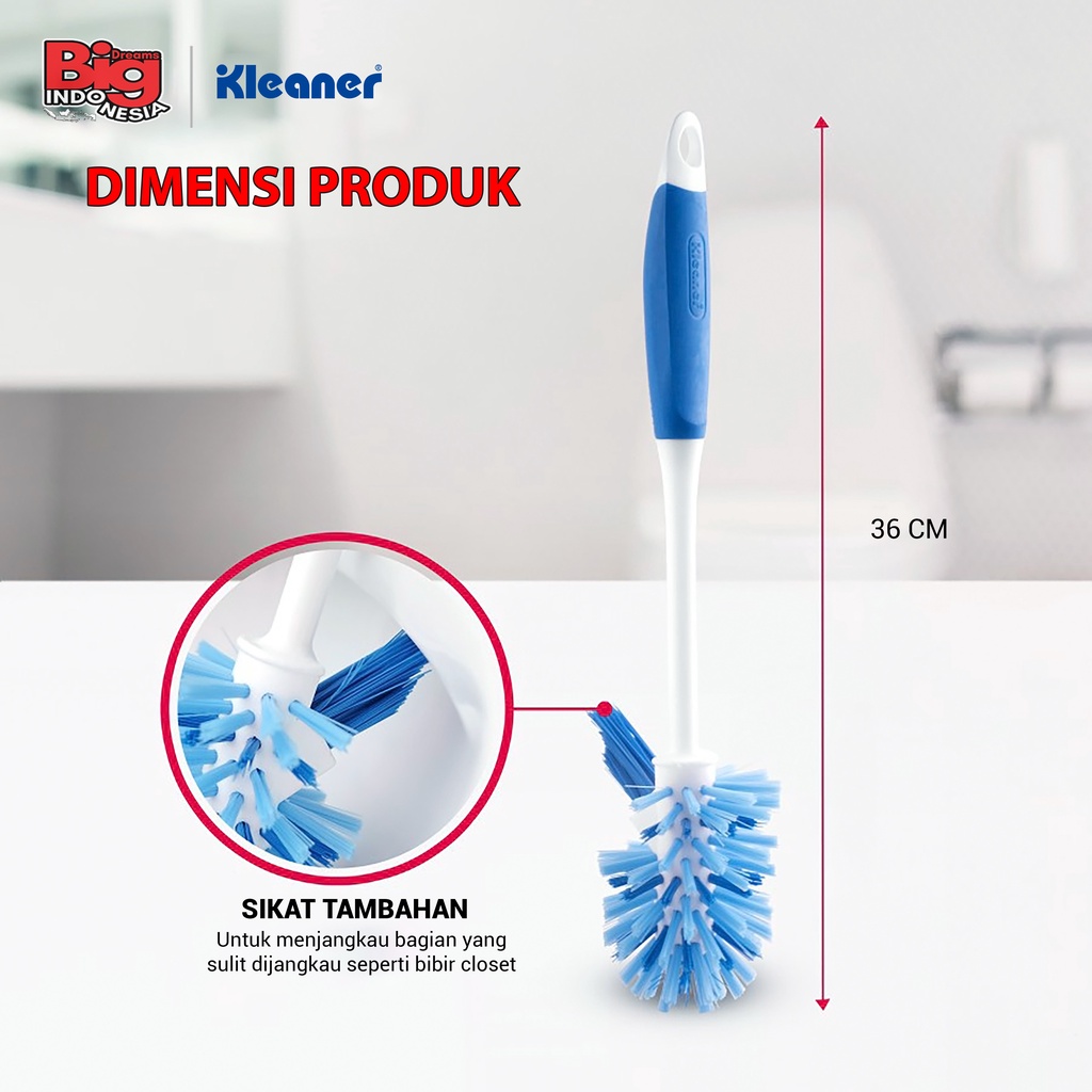 Sikat Kloset Wc Gagang 1 Pcs Karet Lembut Closet Brush Pembersih Kamar Mandi Kleaner K19013