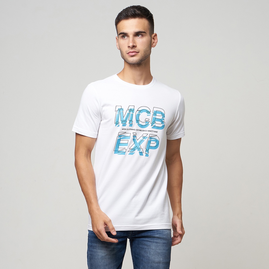 MCB Kaos Pria Reguler Fit T-shirt Original Logo Putih / Hitam | 0119013-20013