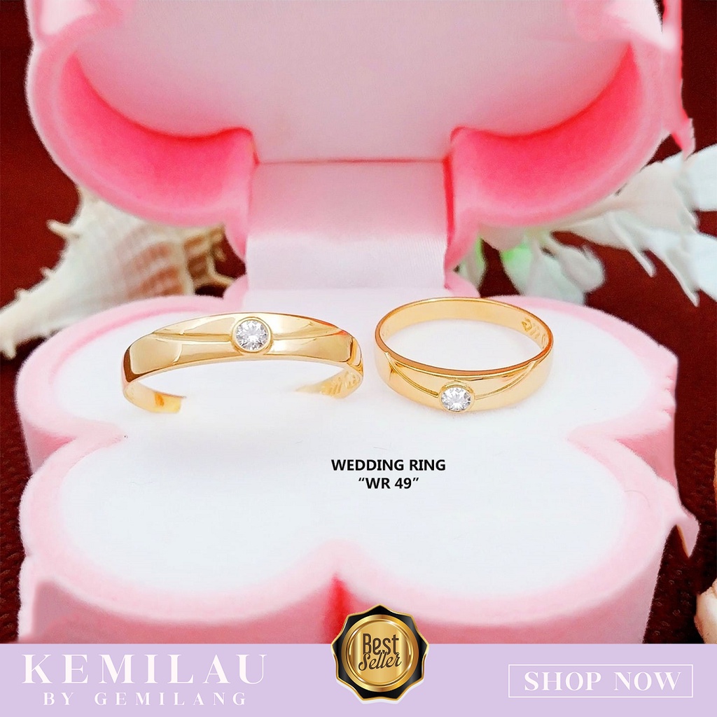 CINCIN KAWIN CINCIN EMAS KADAR 375 ATAU 8K CINCIN COUPLE CINCIN WEDDING WR 49