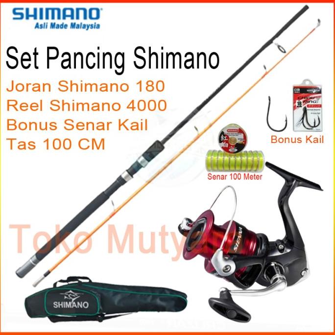 Set Pancing Shimano dan Joran 180 CM Bonus Tas Lengkap