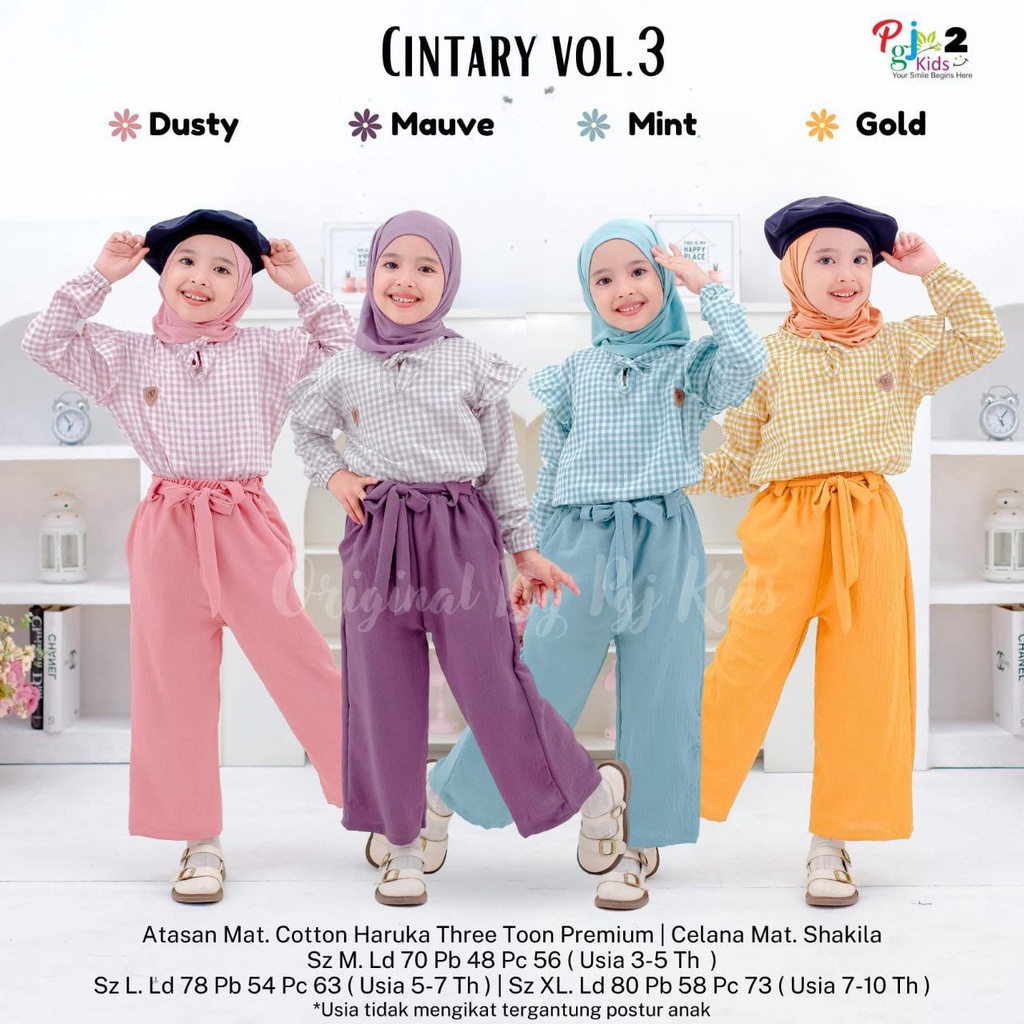 Cintary by PGJ2 - Setelan Tunik dan Celana Anak Perempuan 3-10 Tahun