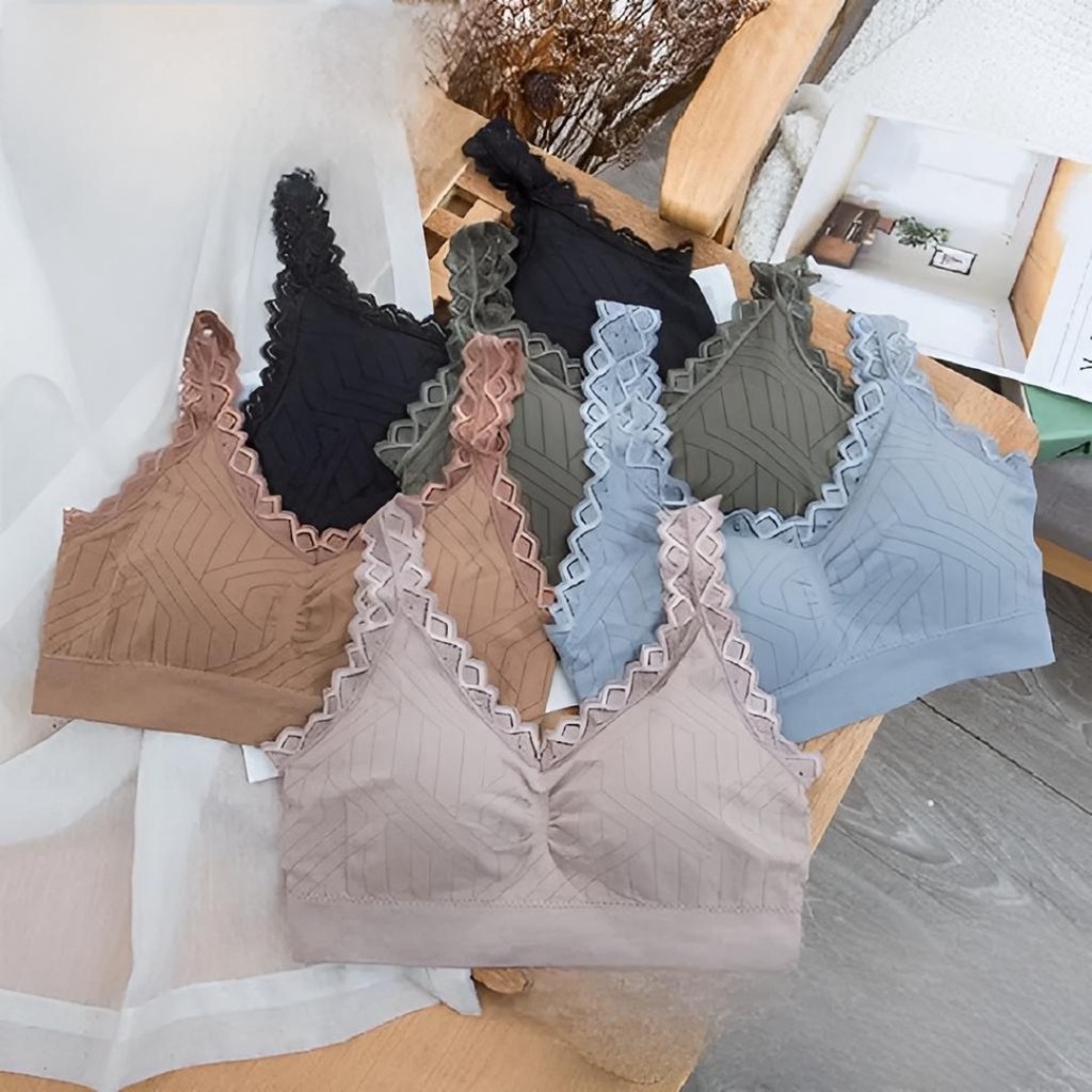 SPORT BRA FEMA BUSA TIPIS MNS 4418 FEMA BUSA RENDA GARIS BH TALI RENDA