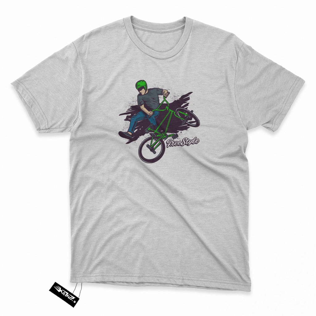 Freestyle / Street - Bike - Sepeda BMX - Kain Katun Tshirt / baju distro Keren gambar desain ilustra