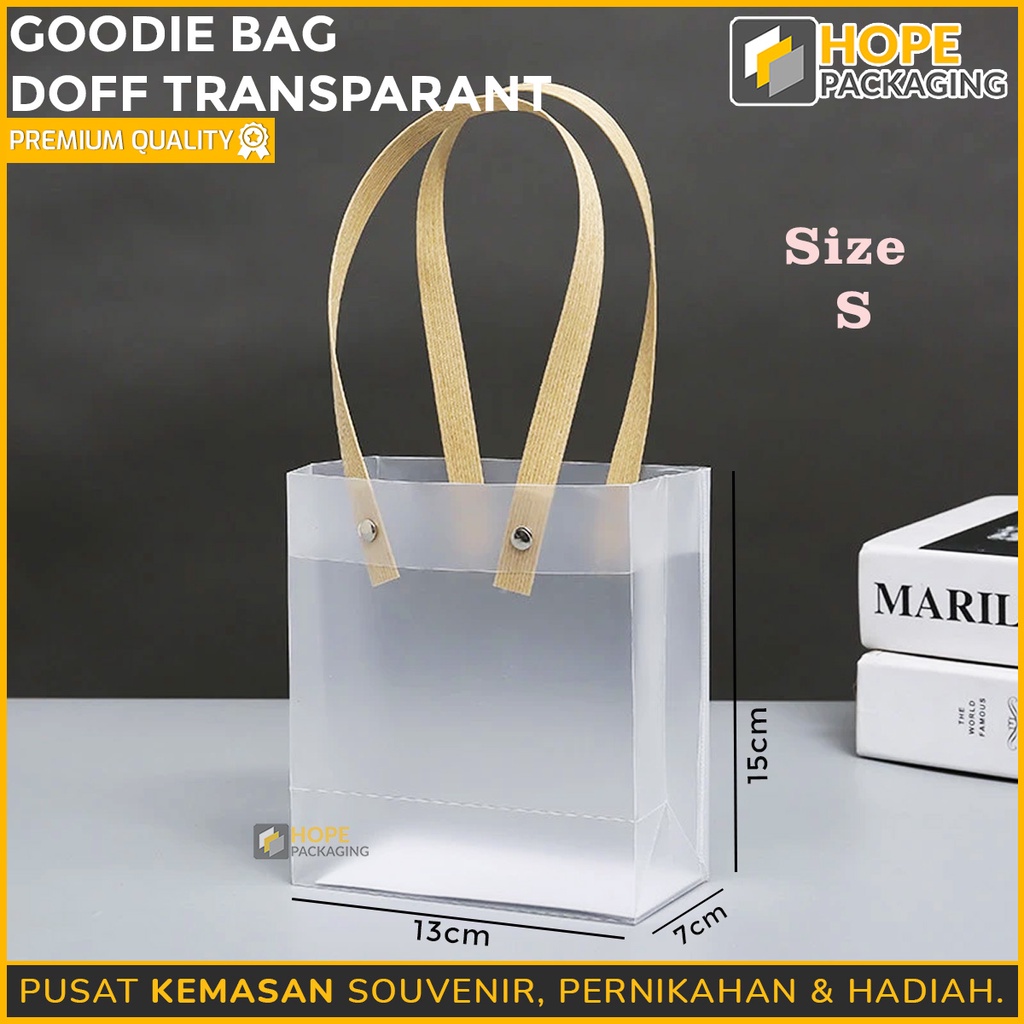 Goodie bag doff transparant Hampers Tote Bag Gift Premium Kantong Doff Souvenir / Paper Bag Doff / Kantong Hampers / Gift Bag