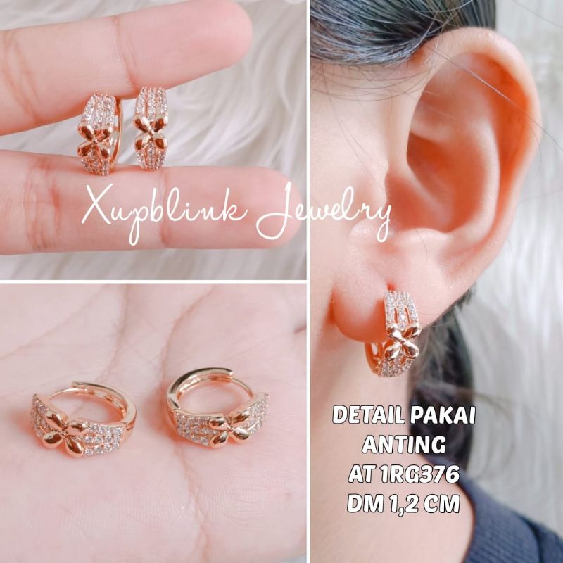 Anting Titanium Lydia Clip Permata Anti Karat