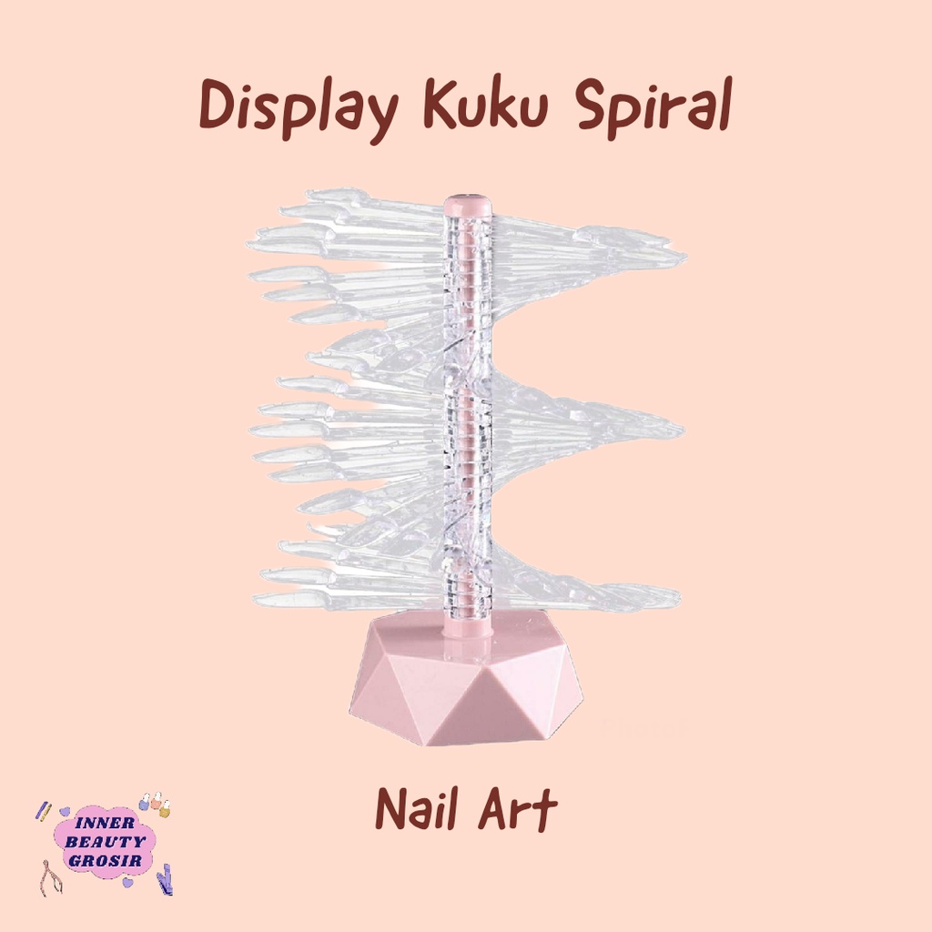Display Kuku Spiral / Nail Display Tower Acrylic / Display Nail Art