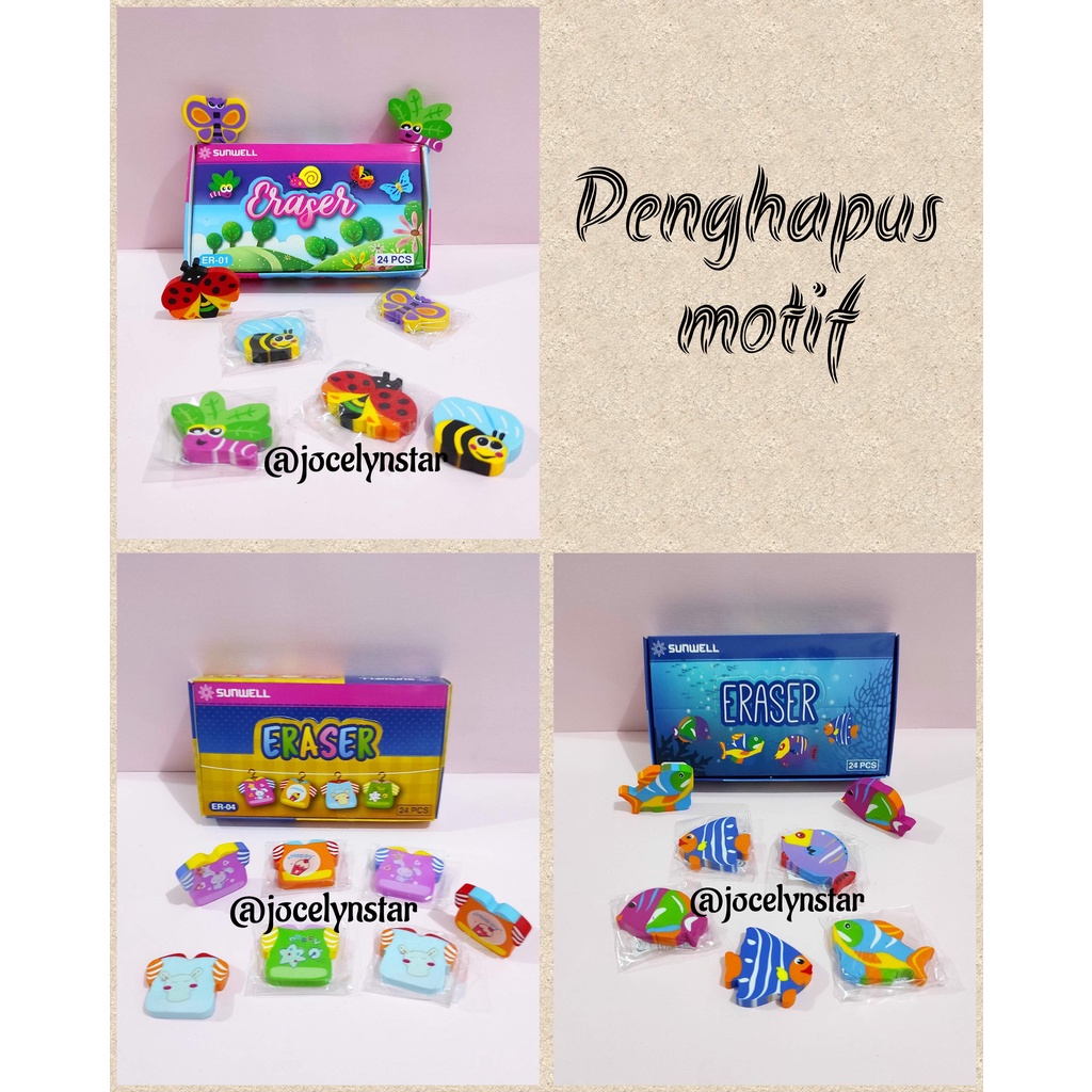 

(4/12 Penghapus) Penghapus karakter/ penghapus pensil premium/ karet penghapus/ setip pensil