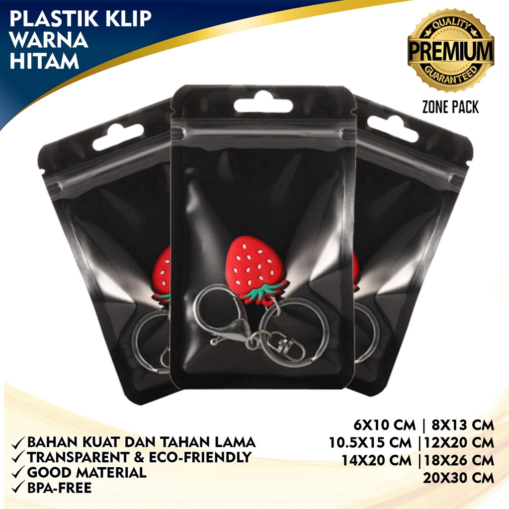 Plastik Ziplock Warna Hitam| Kantong Perhiasan Kosmetik | Kantong Ziplock Warna Warni