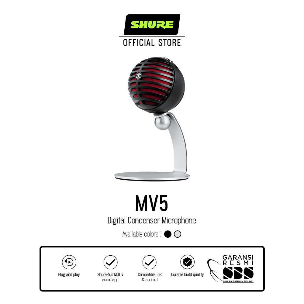 Shure MV5 Digital Condenser Microphone