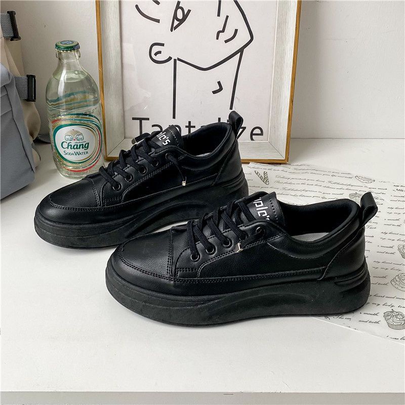 {EJ} Sepatu Sneakers Hitam Import Sepatu Sekolah Full Black Import Sepatu Olahraga Wanita