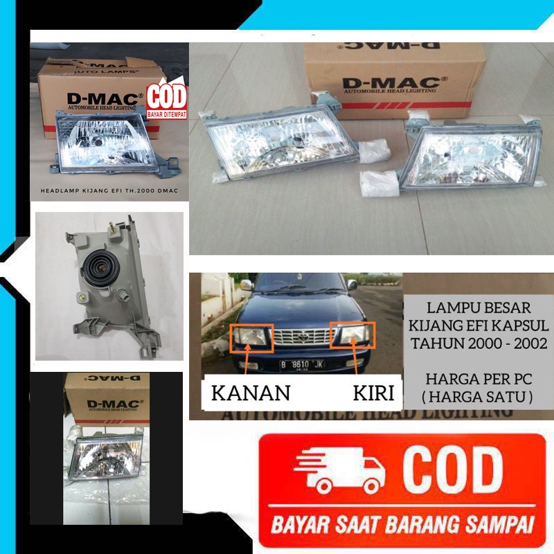 HEAD LAMP MOBIL KIJANG KAPSUL - EFI - LGX - LSX - LX - KISTA TH 2000 2001 2002 LAMPU DEPAN HEADLAMP