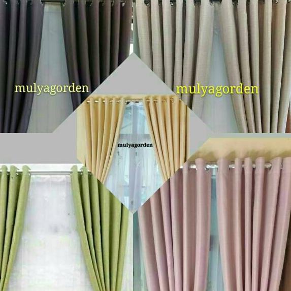 Bagus Banget.. Gorden blackout polos serat pink mocca hijou gold coklat tua gordyn jendela pintu