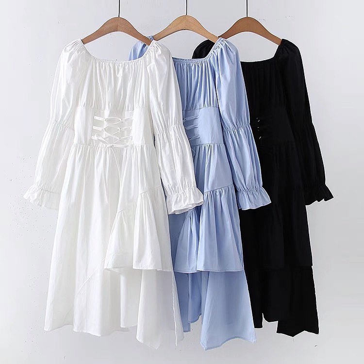 Dress Korean Style / Dress Wanita Kekinian / Tunik Wanita Terbaru / Tunik Rempel / Long Tunik / Tuni