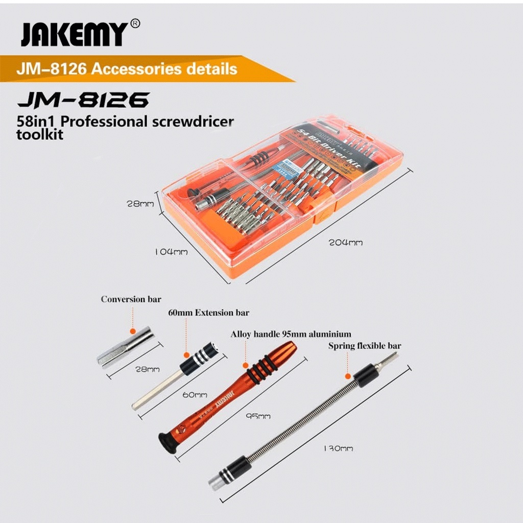 Jakemy Obeng Set Hp Opening tool Pinset Gelang Lengkap Original JM-P01