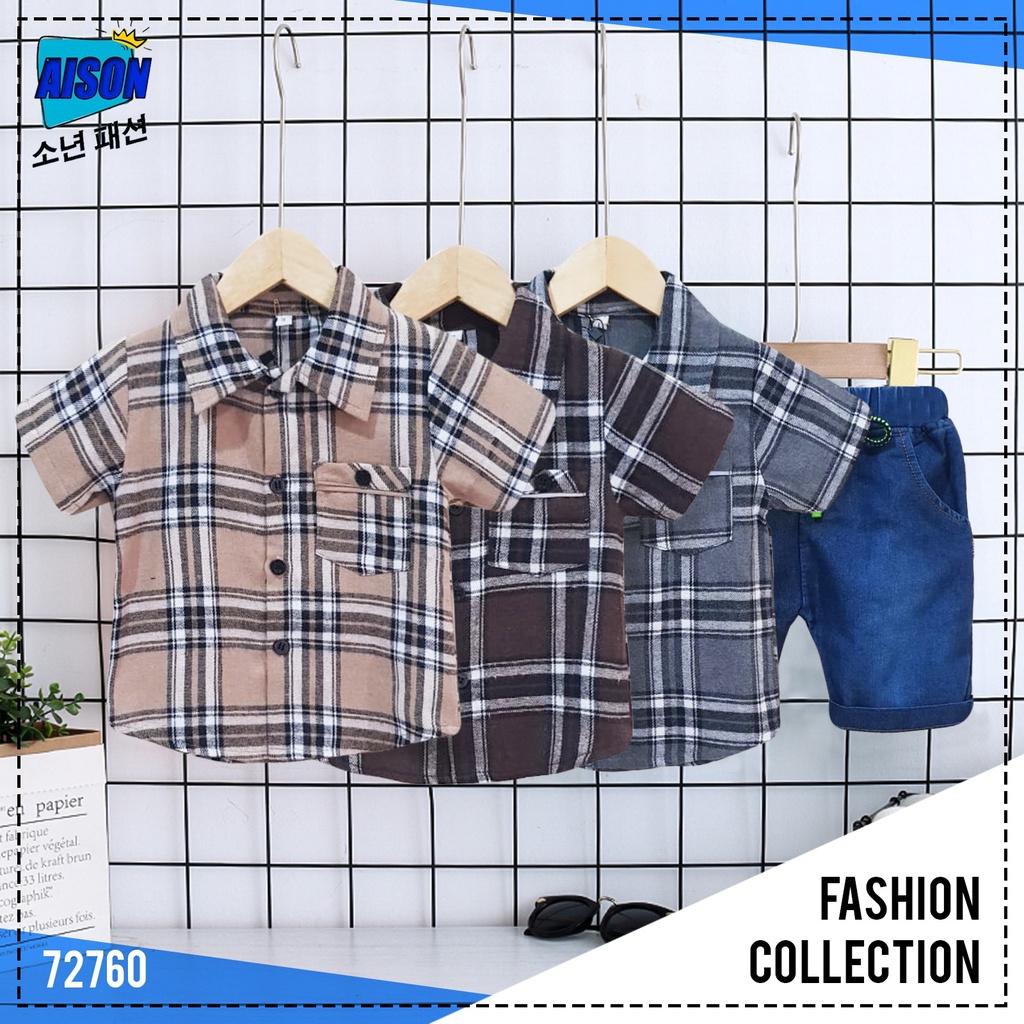 Setelan Kemeja Anak  Aison/Setelan Kemeja ELANA JEANS Aison/Setelan Kemeja Anak Laki-LAKI Aison