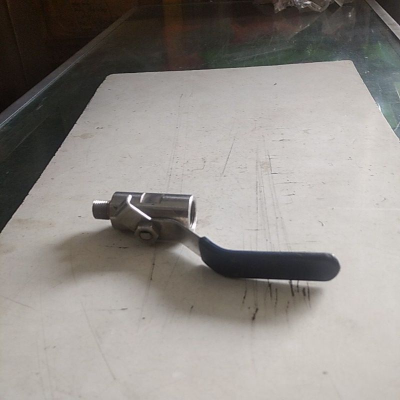 ball valve 17 mm diukur drat dalam 12,5 mm diukur drat luar stainless kran engkol