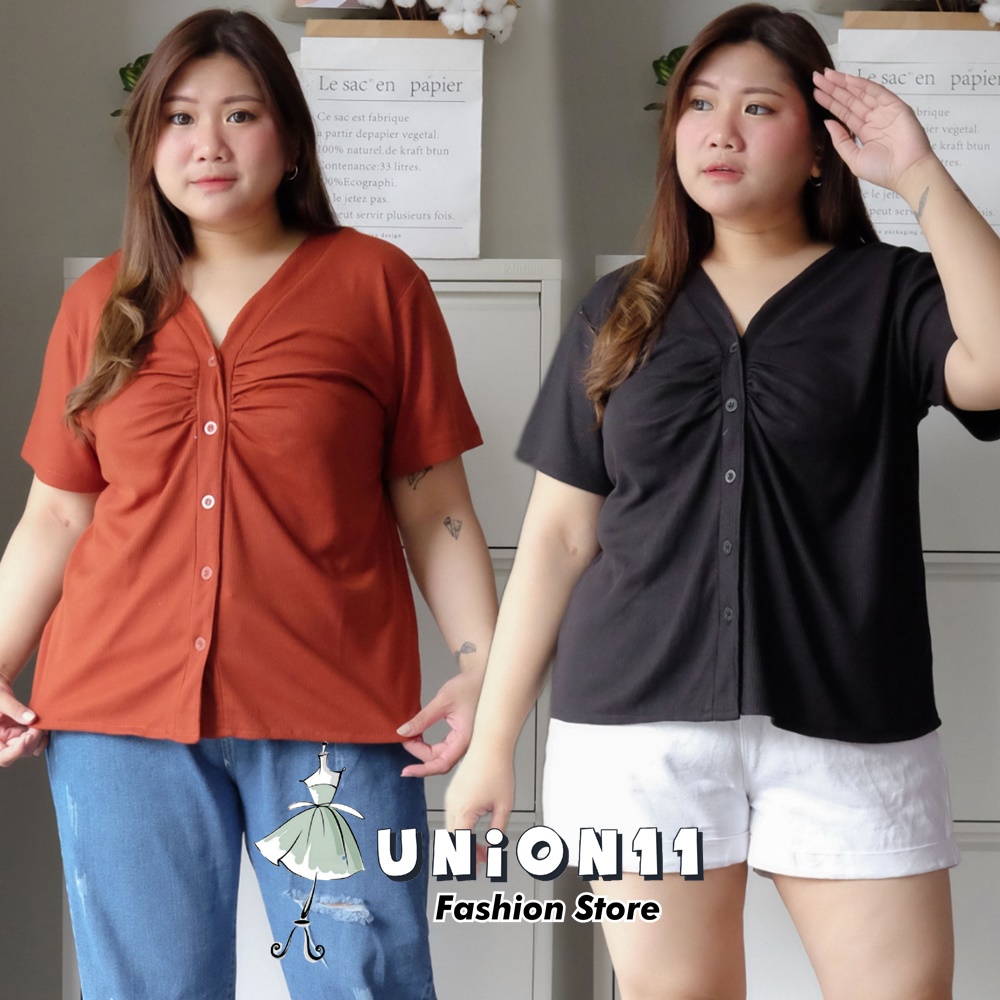 UNION11 - ATASAN JUMBO WANITA LD 120 / BAJU JUMBO WANITA / BAJU KERJA WANITA BIGSIZE / BLOUSE JUMBO WANITA / ATASAN JUMBO XXXL WANITA KARA