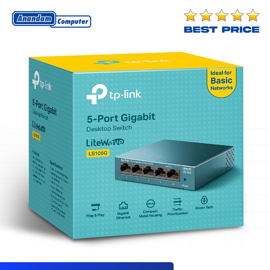 TP-Link LS105G 5-Port 10/100/1000Mbps Gigabit Desktop Switch