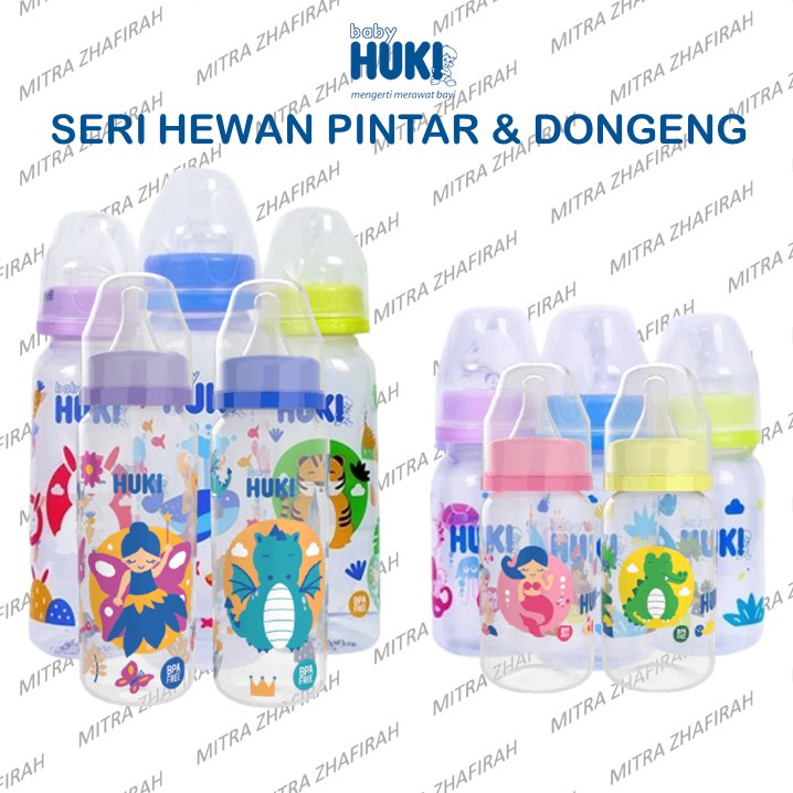 Botol Susu HUKI DOT GEPENG | Botol SUSU HUKI DOT BULAT | Botol HUKI Tipe Dot Gepeng 120ml 240ml