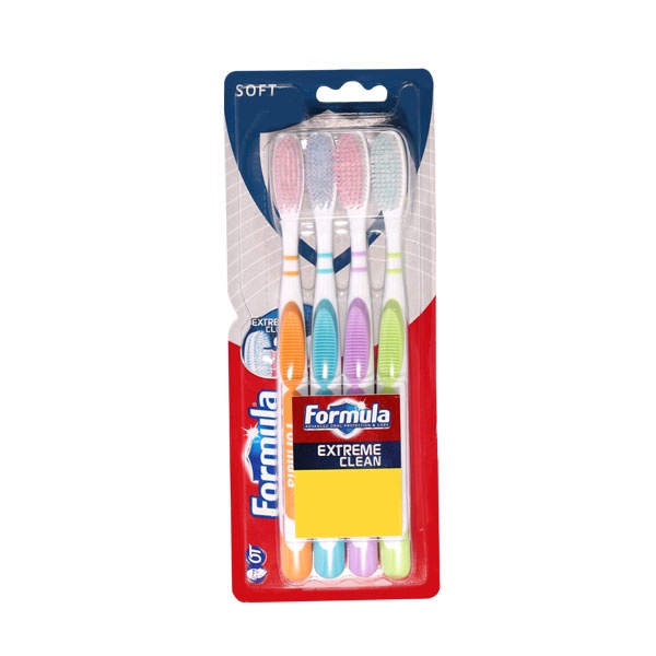 FORMULA TOOTH BRUSH PLATINUM EXTREME CLEANPACK 4PCS - SIKAT GIGI