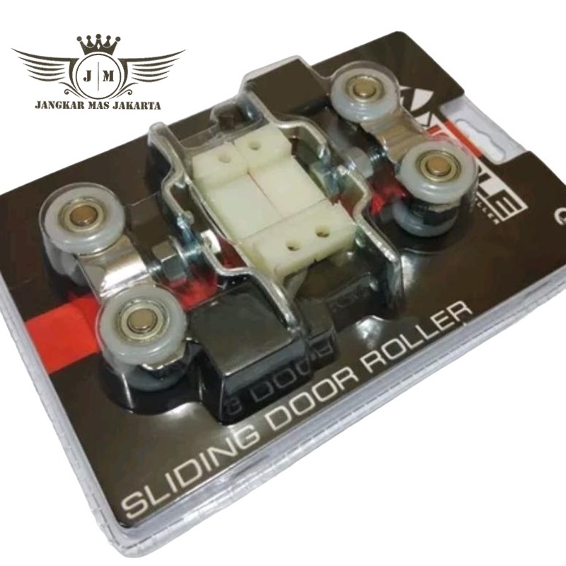 JKM Roda Pintu Sliding Lemari Geser Belmondo 1 Pasang Rel U M Galvanis Kualitas Terbaik