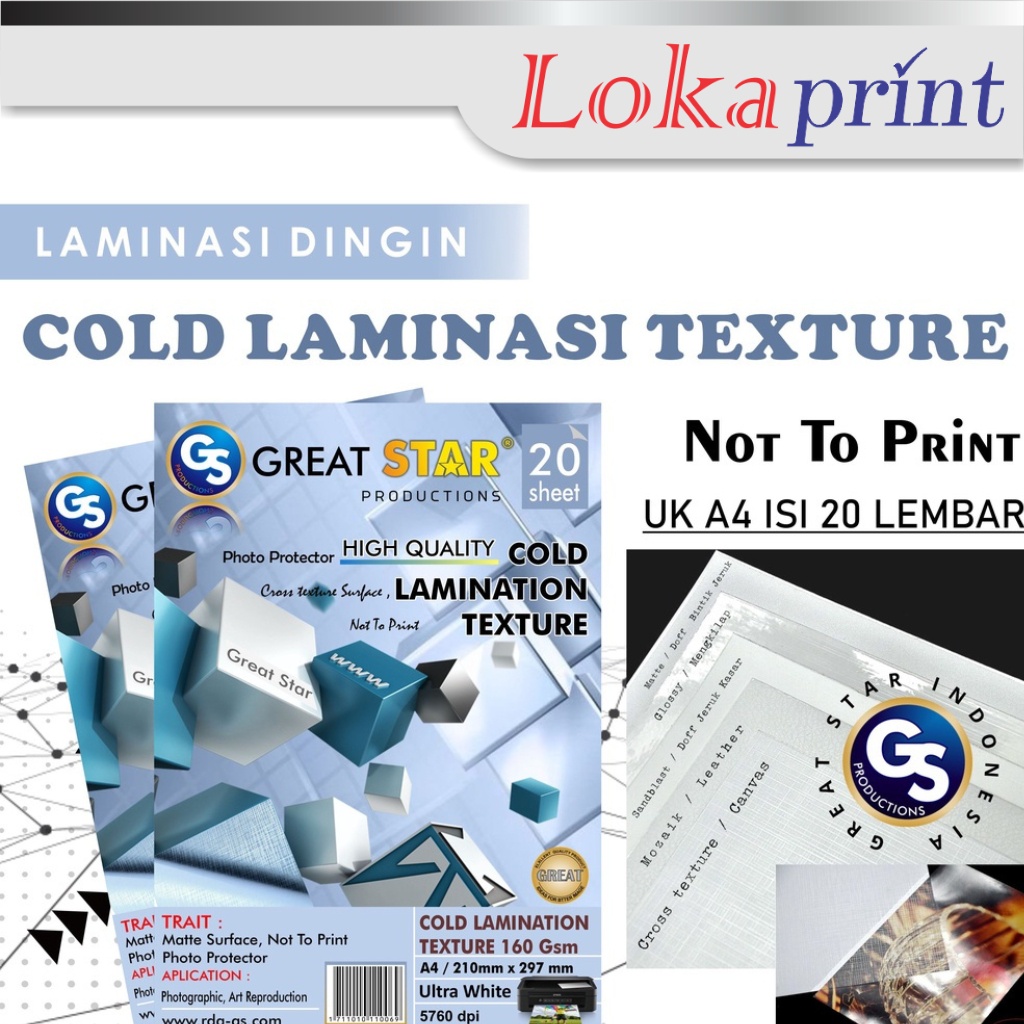 

Laminasi Canvas texture Bilik ukuran A4/ isi 20