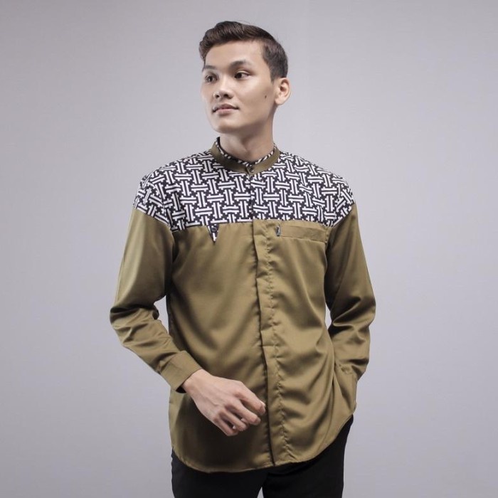 Pakaian Pria Baju Koko Lengan Panjang Motif Falcon Series Gus Azmi