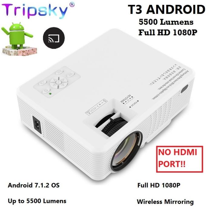Tripsky T3 Android Version - Smart Multimedia Projector 5500 Lumens Streethuupsstore