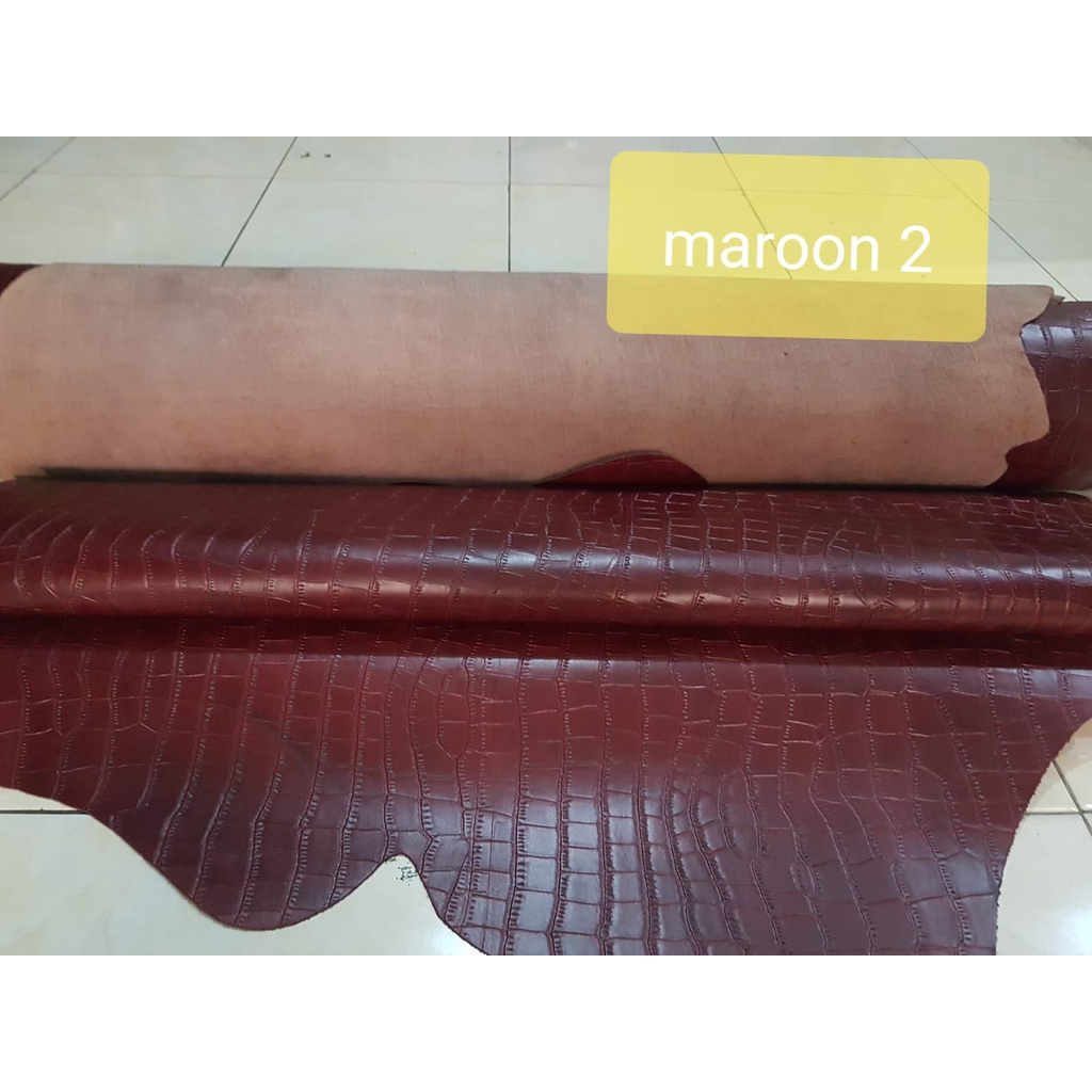 Nobira98 Kulit Sapi Emboss Motif Perut Buaya Kulit Sapi Emboss Croco Bahan Tas Sepatu Kerajinan