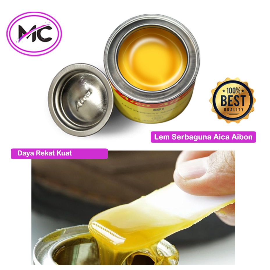 Lem Kuning Aibon Aica 70 Gram Untuk Kayu Papan Kulit Sepatu Baju Besi Stainless Kuningan dll
