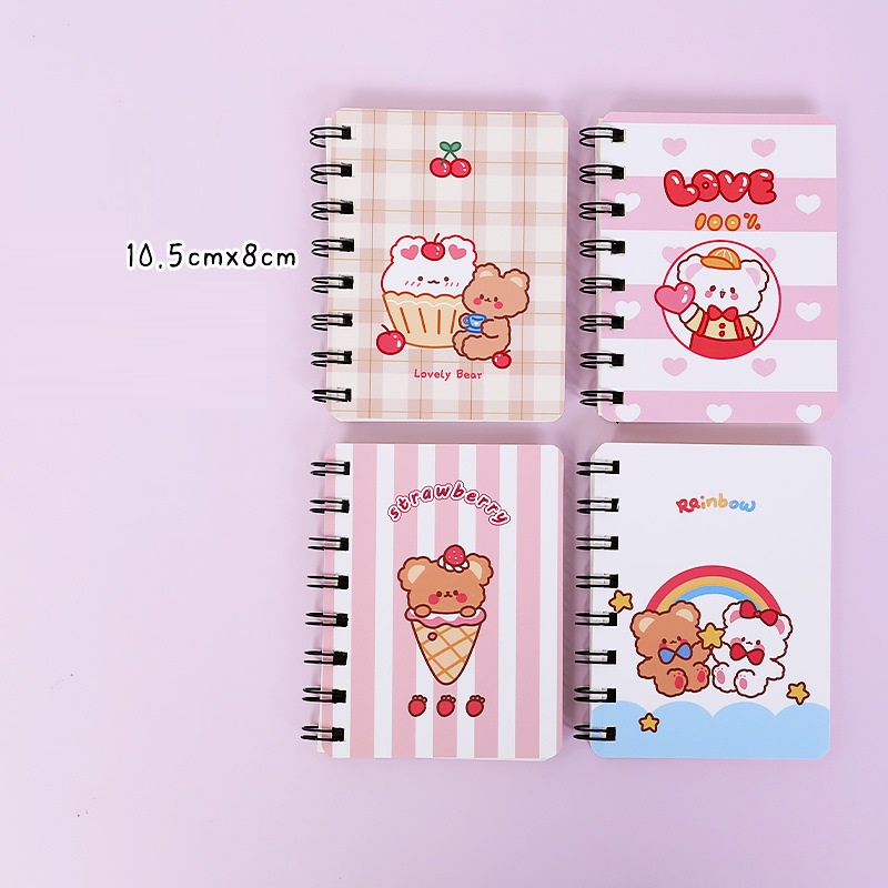 NEW Notebook / buku cacatan kecil jilid spiral motif cute isi 80 lembar