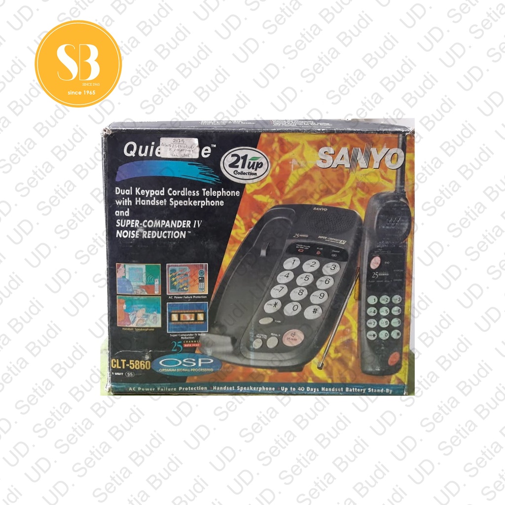 Telepon Cordless Speakerphone Handsfree Sanyo CLT-5860 Asli Jepang Wireless