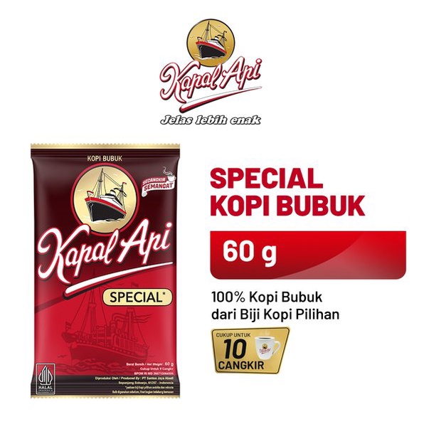 

Kopi Kapal Api Sachet Kopi Bubuk Tanpa Gula 60gr