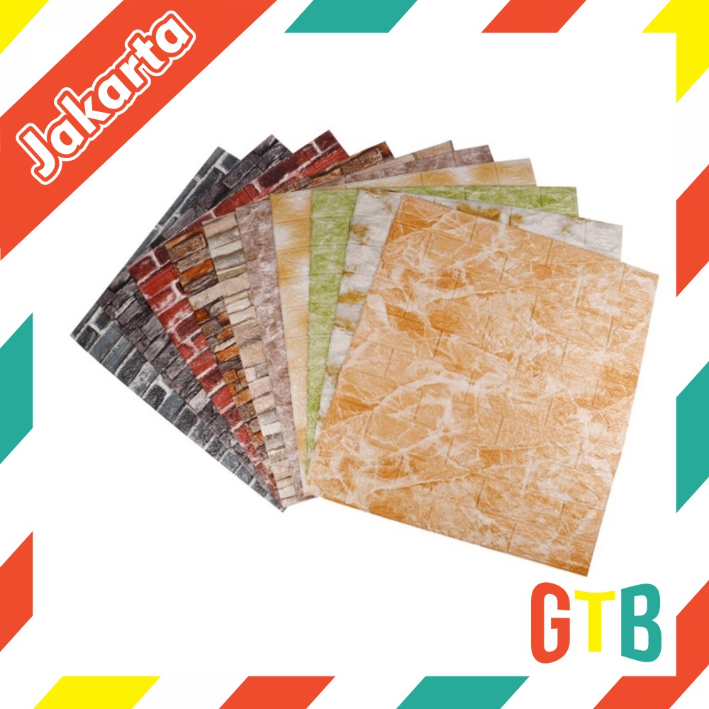 ❤️GTB❤️ Wallpaper Dinding Foam 3D Kecil Motif Bata Gradient / Walpaper Dinding Foam High Quality R884