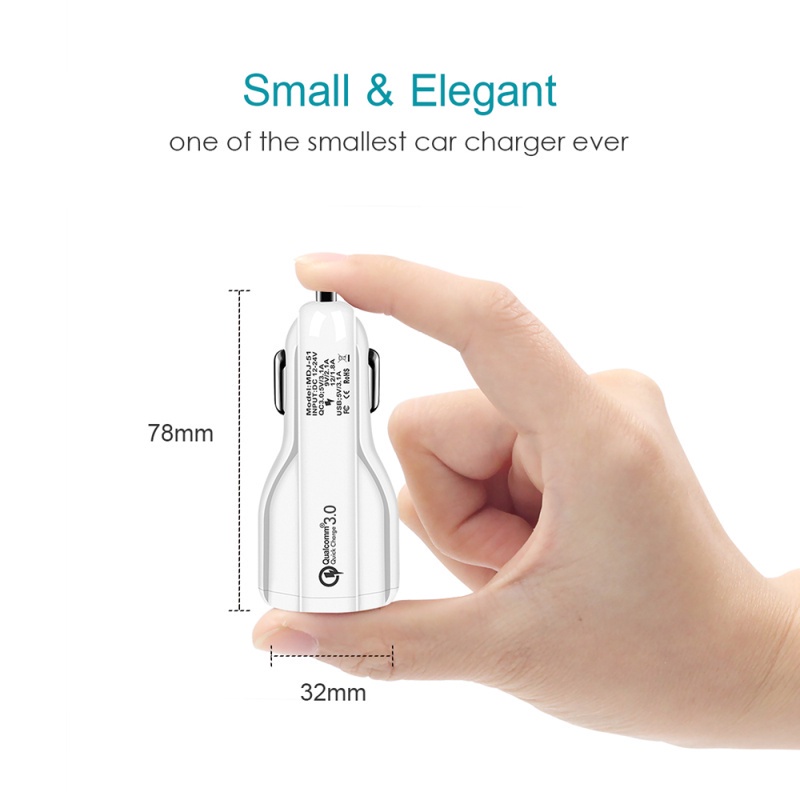 （BISA COD）USB Mobil Charger Mobil Fast Charging 3.0 3.1A 2 Port