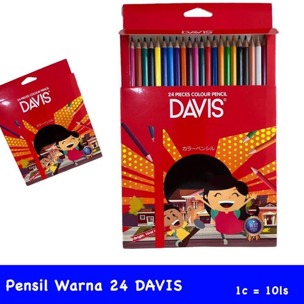 

[COD] ➺ [D] Pensil Warna Davis 24 Warna Panjang 80