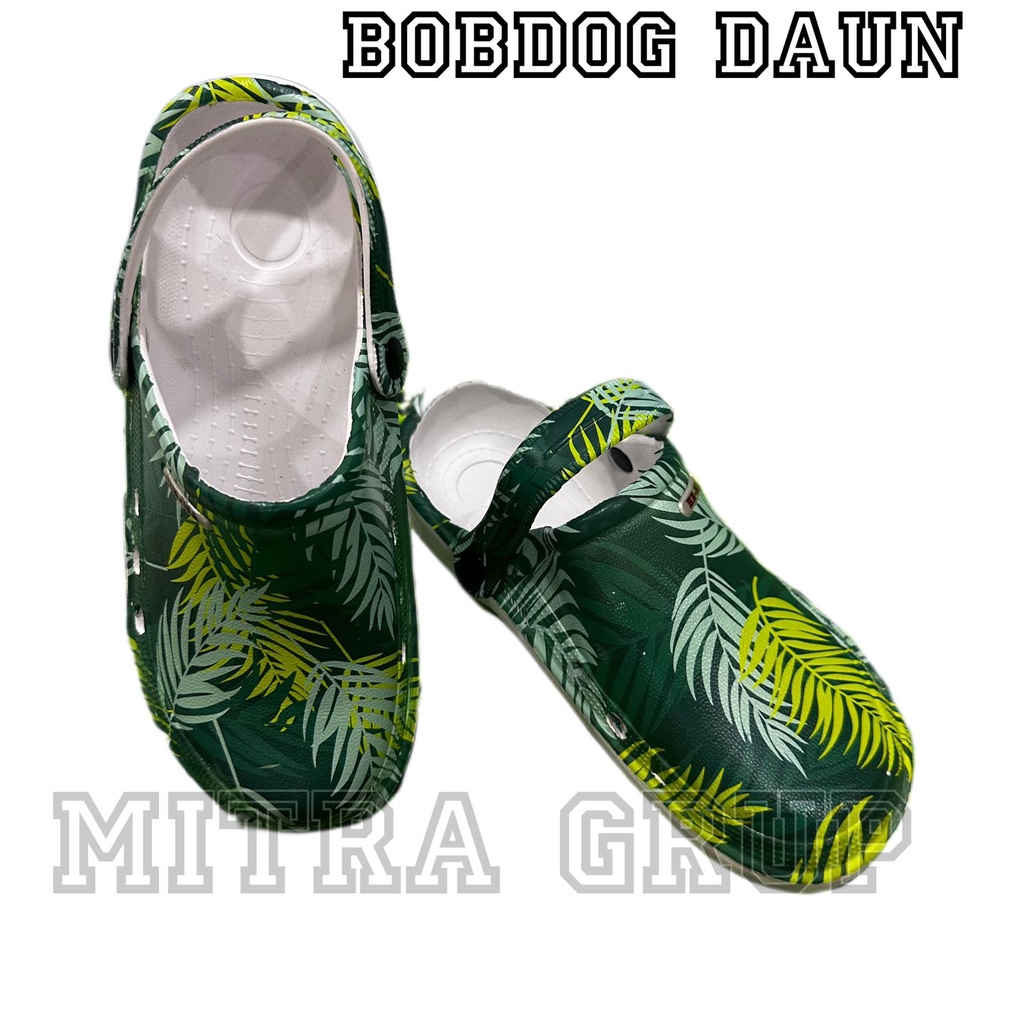 Sandal Bobdog/Sandal Crocs Motif Daun Size 36-44 Dewasa/Sandal Kodok Dewasa Motif Promo mitra