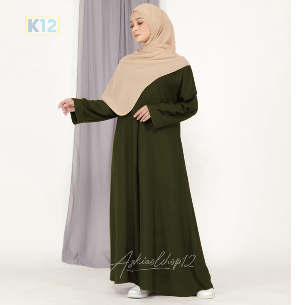 ABAYA MADINA POLOS UKURAN S M L XL /GAMIS WANITA SANTRI PUTRI MUSLIM