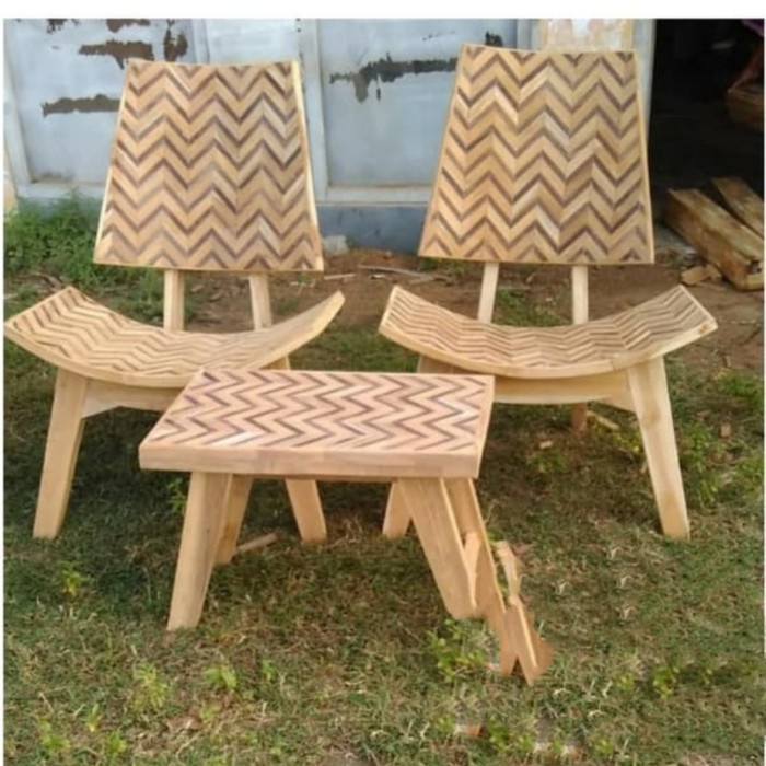 LJ1 Kursi Teras Unik Minimalis Kayu Jati