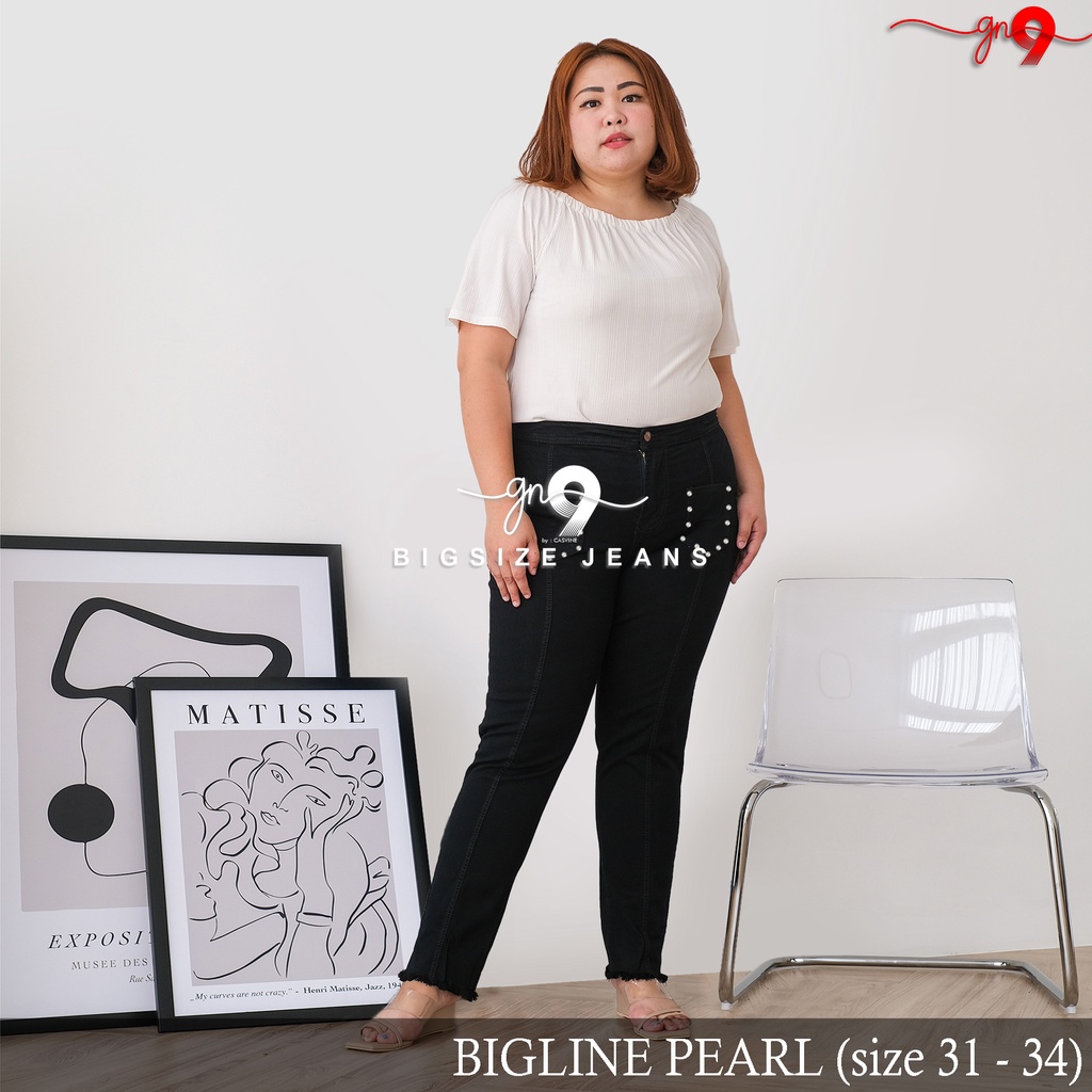 CASVINE JEANS BIGLINE POCKET CELANA HIGHWAIST JEANS BIGSIZE JUMBO KANTONG HW