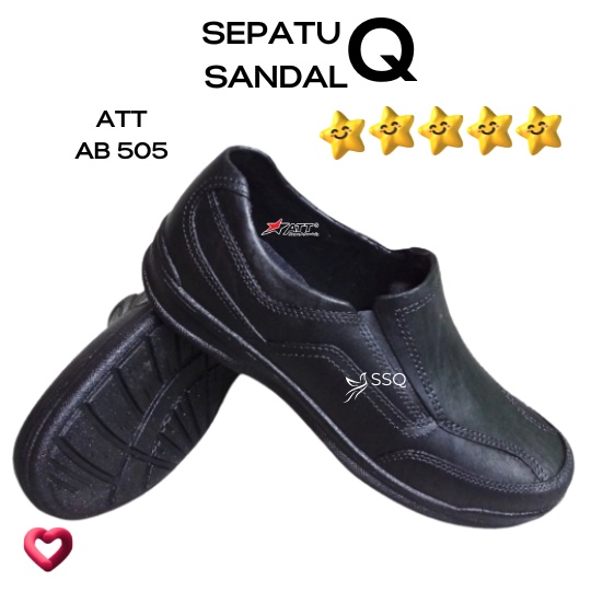 Sepatu Slip On Pria ATT AB 505 Pantofel Karet Anti Air Formal 39-43