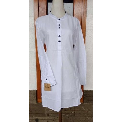 PROMO ATASAN SANTRI WANITA HARA ATASAN SANTRI PUTRI BAJU PONDOK BAHAN KATUN - PUTIH, M TERLARIS ELEG