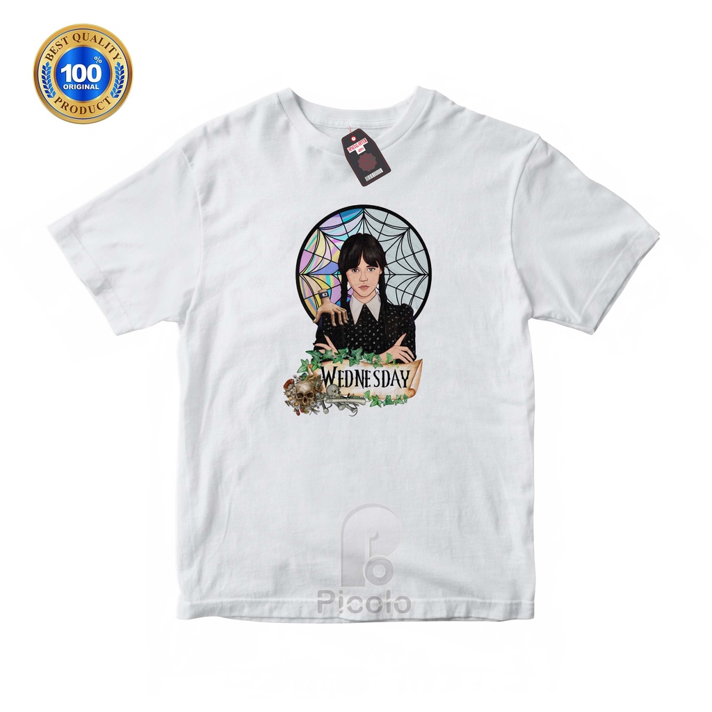 (FREE NAMA) BAJU KAOS ATASAN ANAK MOTIF WEDNESDAY ADDAMS Bahan COTTUN