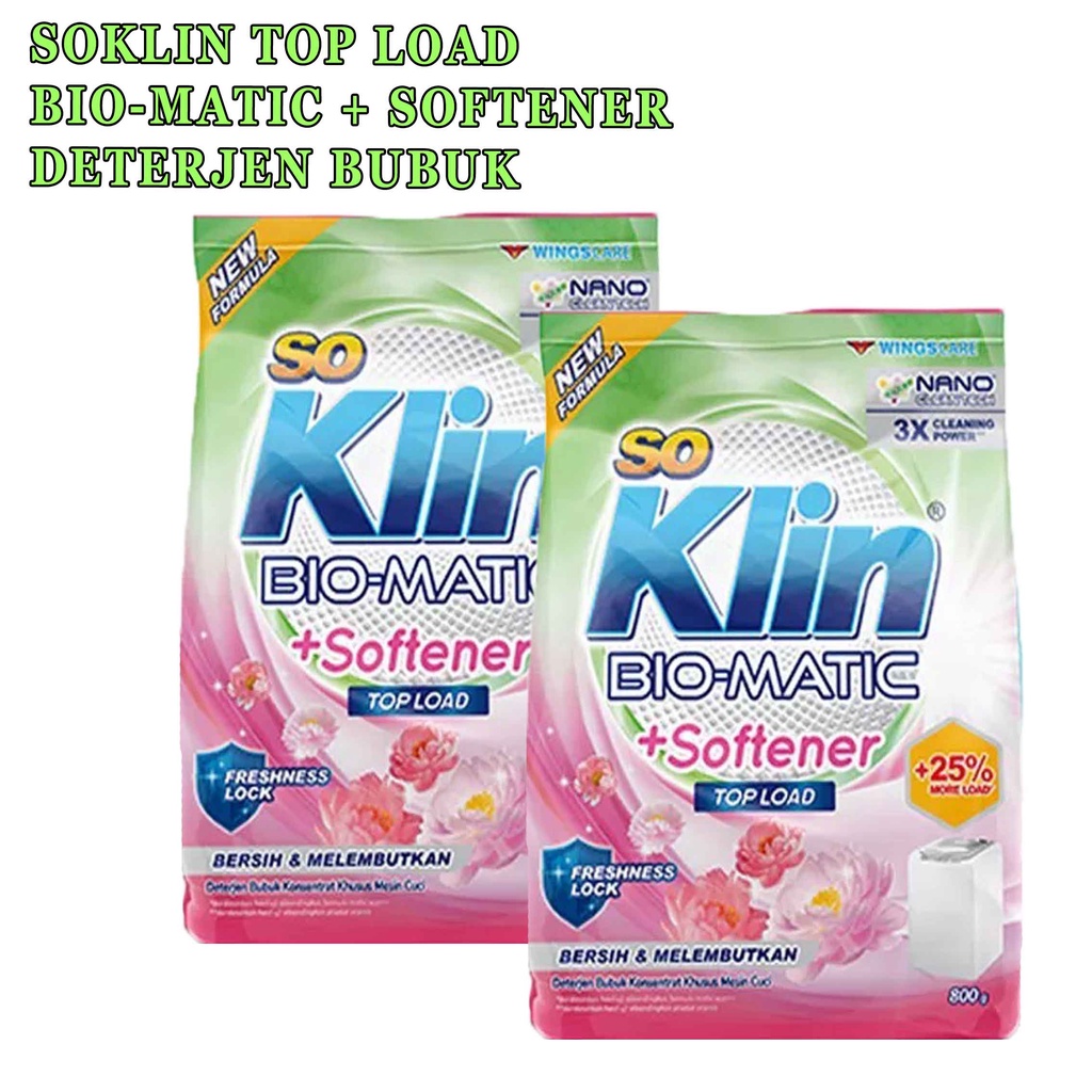 Top Load* So Klin Softergent* Deterjen Bubuk* 800g