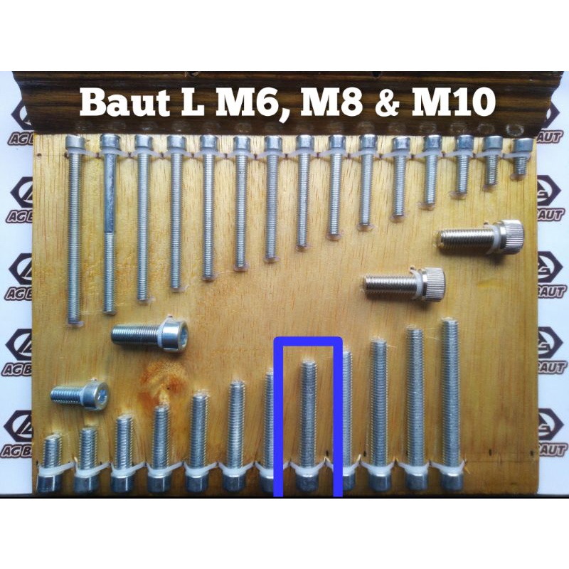 Baut  L M8x50 Baja 8.8 Galvanis / Baut Socket / Baut L 8 x 50 Baja (Baut 12)