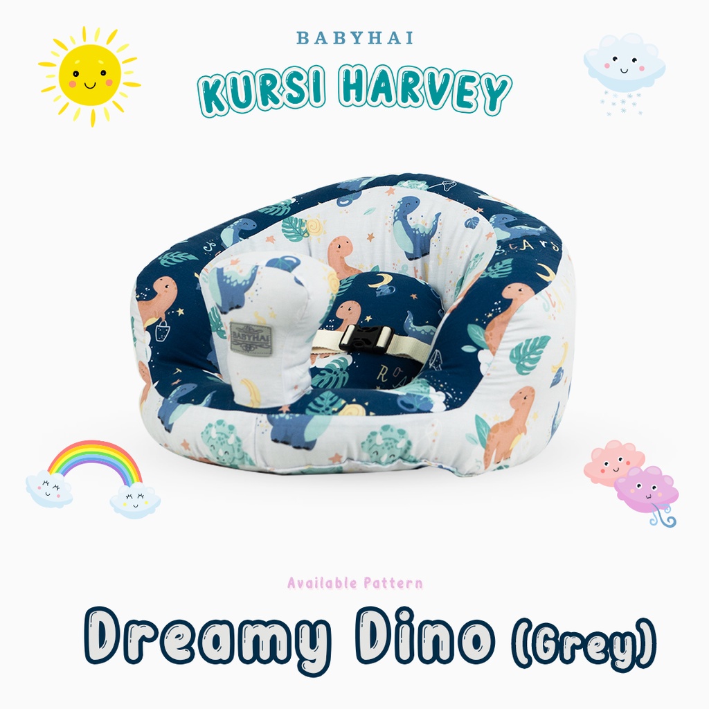 Baby hai kursi sofa harvey bayi belajar duduk bahan kain dengan gesper / penahan