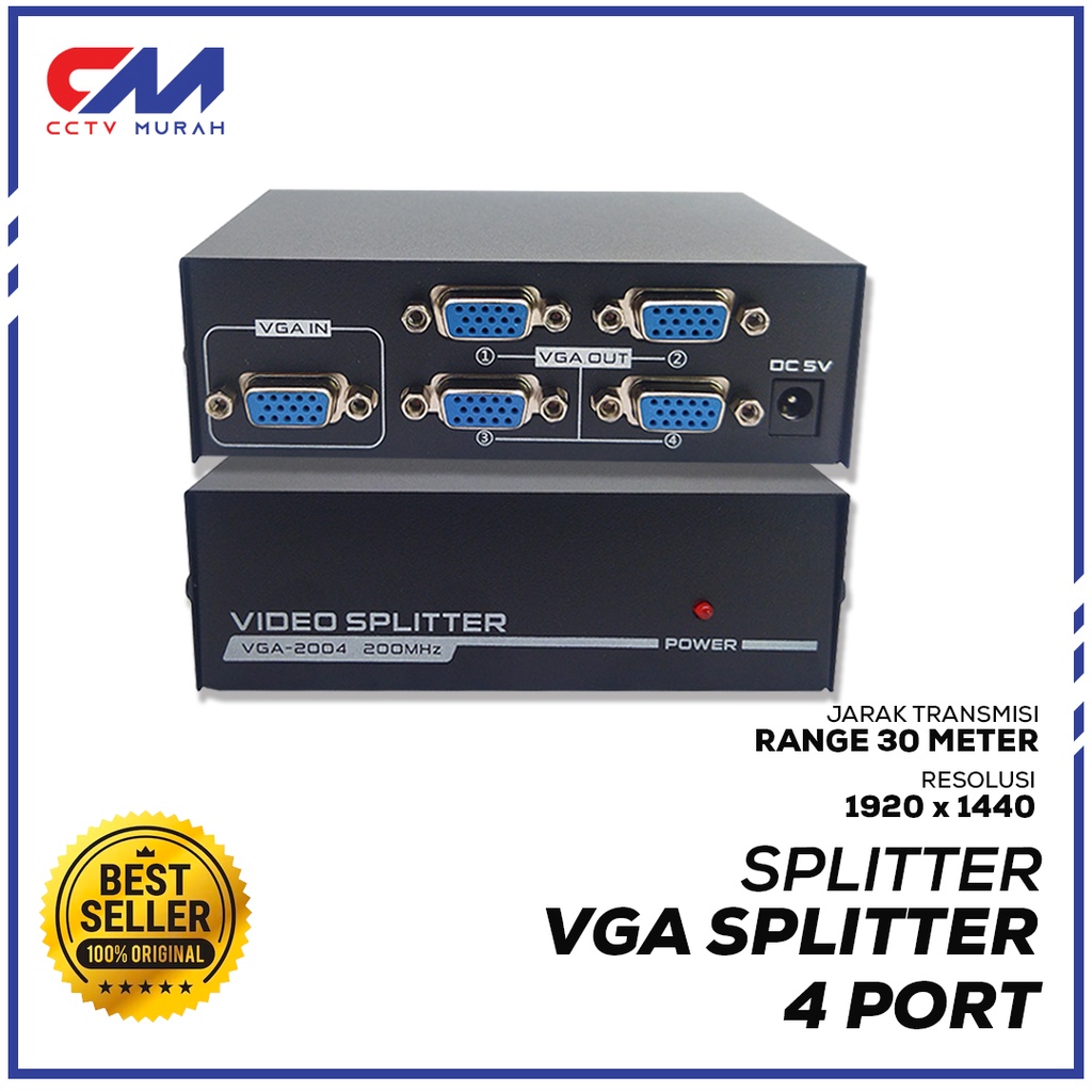 VGA SPLITTER 1 X 4 || VGA SPLITTER 4 PORT || VGA 1 IN 4 OUT