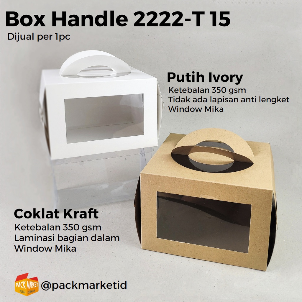 

BOX TART HANDLE 22x22xT15cm/ Box Tart Tenteng