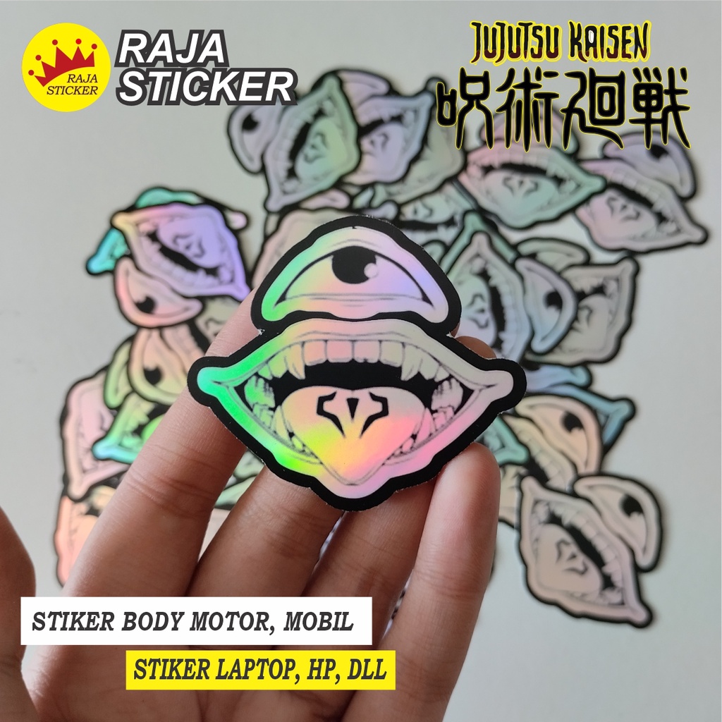 Sticker stiker hologram anime - jujutsu kaisen - logo sukuna