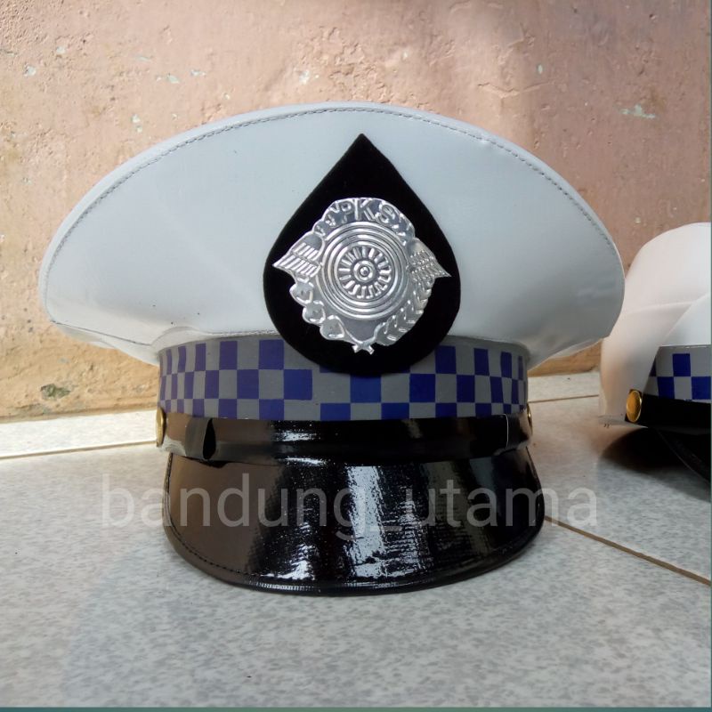 TOPI PET PUTRA PKS (Patroli Keamanan Sekolah) motif kotak-kotak